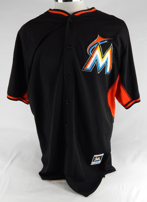 Miami Marlins Dabby Santin #7 Game Used Navy Shooting Shirt 50 206