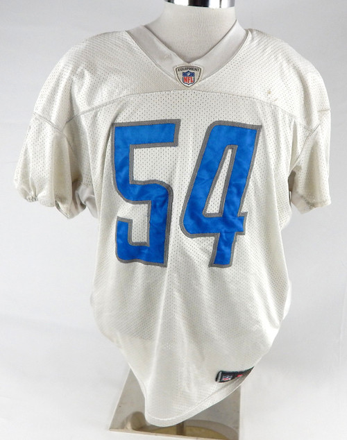 2017 Detroit Lions Steve Longa #54 Game Used White Practice Jersey 52 349