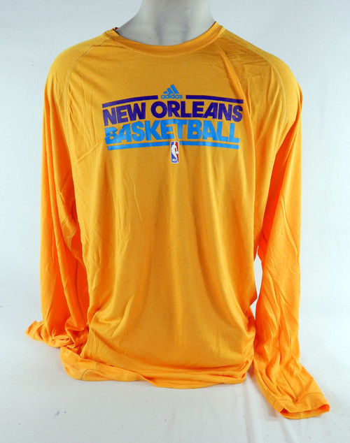 2011-12 New Orleans Hornets Team Issued Yellow LongSleeve Training Shirt 3XLT 7