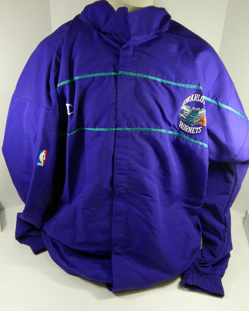 Late 1990s Early 2000s Charlotte Hornets Game Issued Purple Warm Up Jacket 54 5