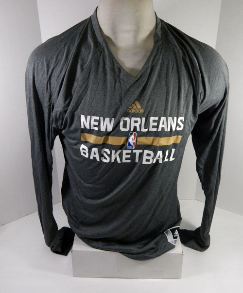 2014-15 New Orleans Pelicans Team Issued Grey Longsleeve Training Shirt 3XL+2 6