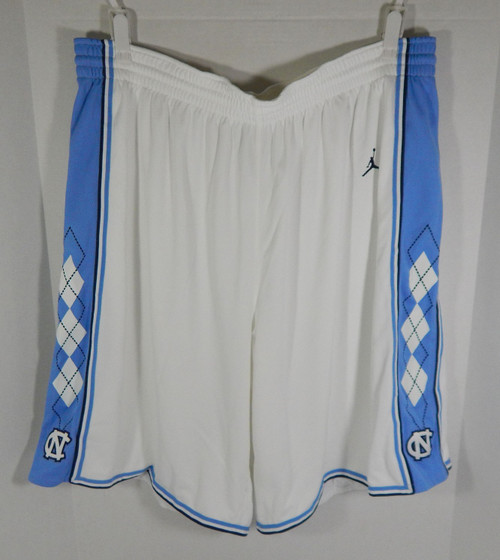 North Carolina Tar Heels UNC Game Issued White Basketball Shorts Jordan 48 9