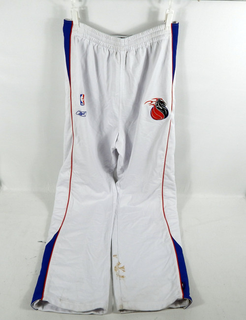 Detroit Pistons Game Issued White Warm Up Pants XLT 970