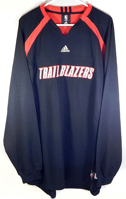 Portland Trail Blazers Adidas NBA Authentics Warm Up Shirt Black Red New 2XLT