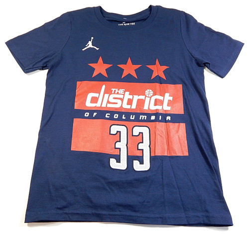 Kyle Kuzma #33 Washington Wizards Jordan Nike Tee T-Shirt Shirt Navy Youth L
