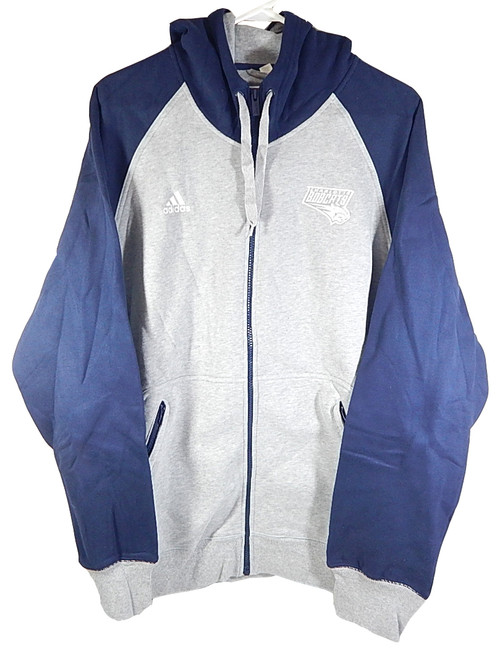 Charlotte Bobcats Adidas Team Issued Hoodie Sweatshirt 2-Tone Gray Blue Large