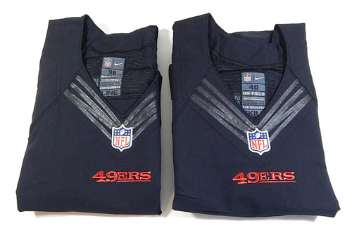 Lot of (2) 2015 San Francisco 49'ers Nike Blank Football Jerseys Black 38 40