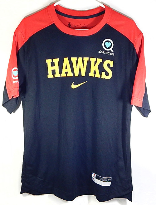 Atlanta Hawks Team Issued Nike Warm Up Shirt Sharecare Red Black New XL