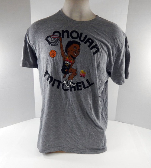 2020-21 Mens Utah Jazz Donovan Mitchell #45 Grey T-Shirt Homage NWT XL 52S