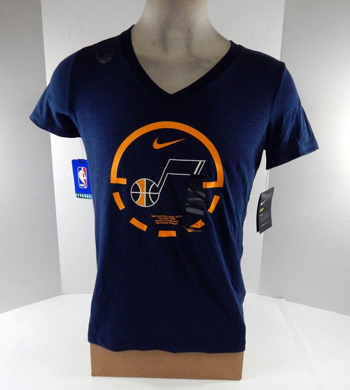 2019-20 Womens Utah Jazz Authentic Navy Logo T-Shirt Nike NWT L 59S