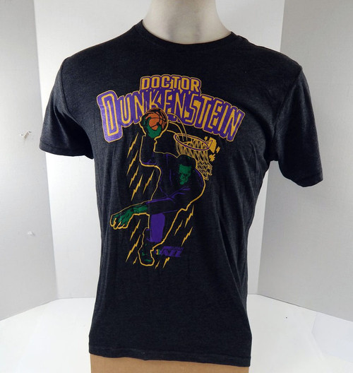 Mens Utah Jazz Authentic Grey Shirt Doctor Dunkenstein Homage NWT M 44S