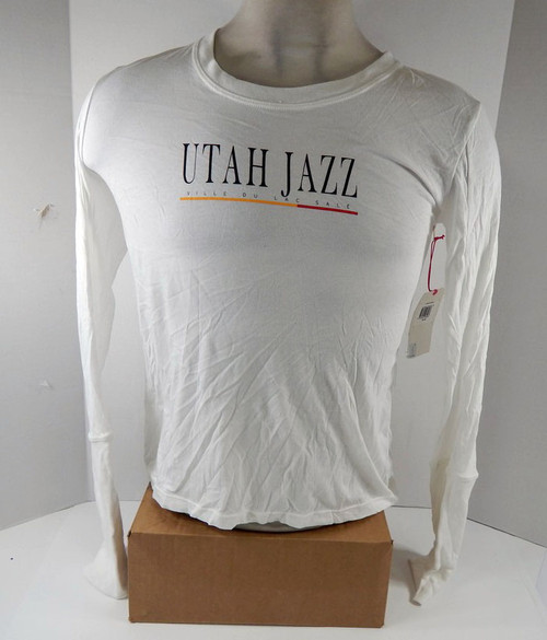 Womens Utah Jazz Authentic White Longsleeve Shirt Lusso NWT XL 46S