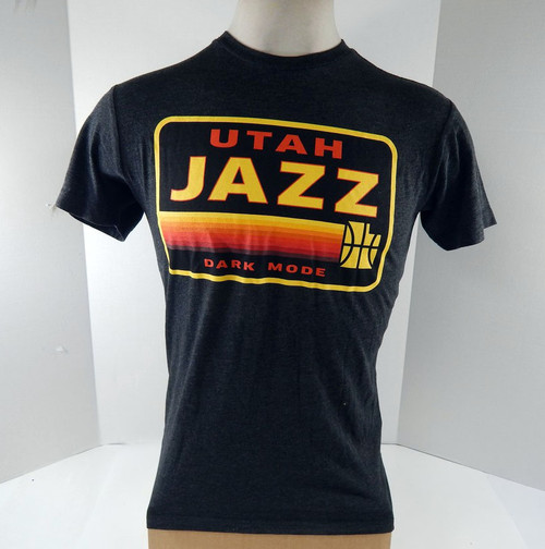 Mens Utah Jazz Authentic Grey T-Shirt Darkmode Sportiqe NWT S 48S
