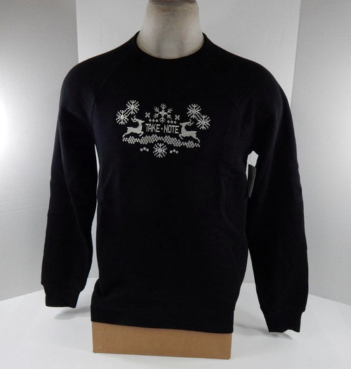Mens Utah Jazz # Authentic Black Sweater Reindeer Christmas Take Note NWT M 46S