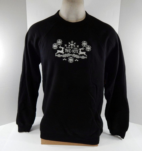 Mens Utah Jazz # Authentic Black Sweater Reindeer Christmas Take Note NWT XL 48S