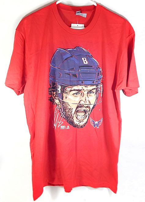 Alex Ovechkin Portrait Washington Capitals 500 Level Tee T-Shirt Red New XL