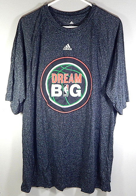 NBA Dream Big Adidas Climalite Official T-Shirt Tee Shirt Heather Gray New LT