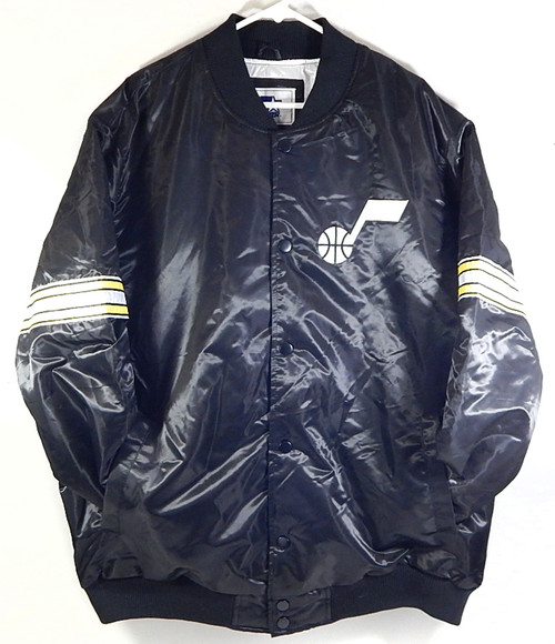 Utah Jazz Starter Team Issued Retro Throwback Warm Up Satin Jacket Black New 3XL