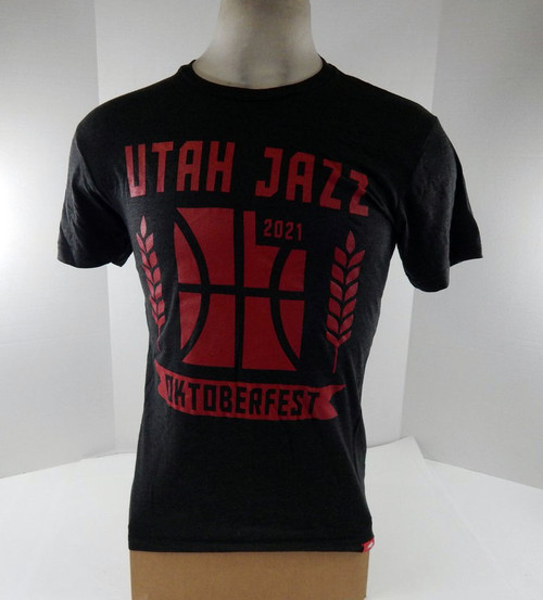 Mens Utah Jazz Authentic Grey T-Shirt Oktoberfest Sportiqe NWT S 92S