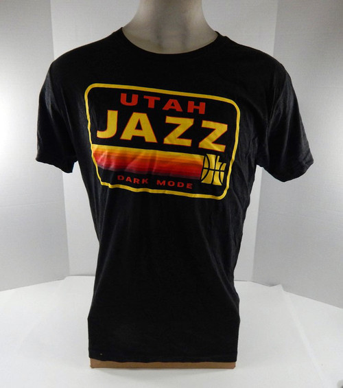 Mens Utah Jazz Authentic Grey T-Shirt Dark Mode Basketball Sportiqe NWT XL 02S