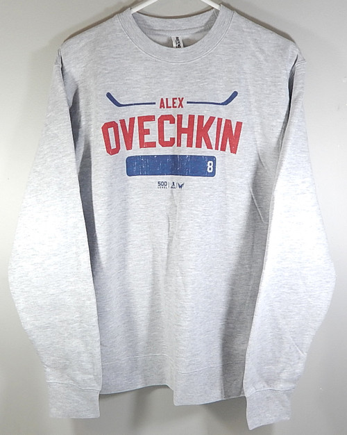 Alex Ovechkin Washington Capitals 500 Level Crewneck Sweatshirt Heather New M