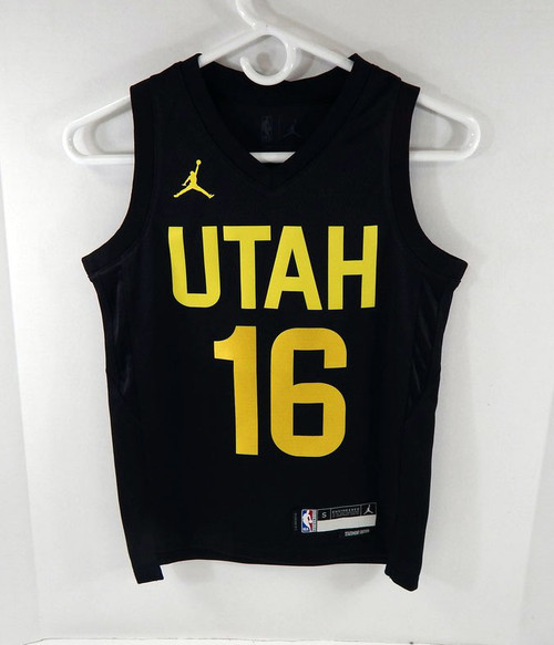 2022-23 Youth Utah Jazz Simone Fontechio #16 Swingman Black Jersey Nike NWT S 1S