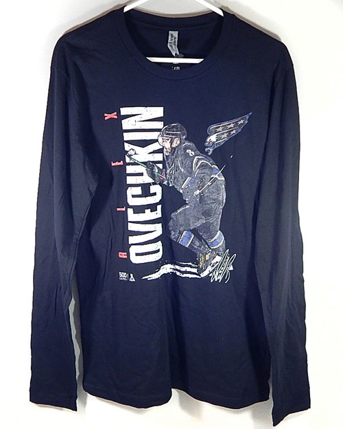 Alex Ovechkin Washington Capitals 500 Level NHLPA Long Sleeve Shirt Black S