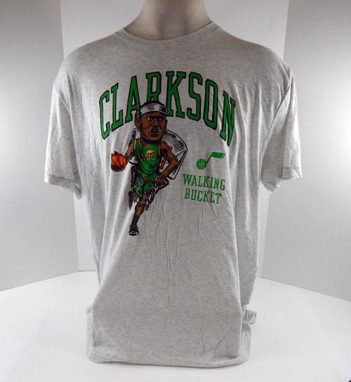 Mens Utah Jazz Jordan Clarkson  #0 Grey Shirt Walking Bucket Homage NWT 2XL  5