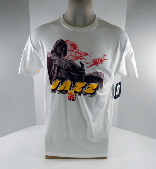 Mens  Utah Jazz  # Authentic White T-Shirt Star Wars Dark Side NWT L  714638S