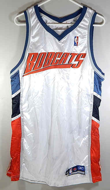 2004-05 Charlotte Bobcats Reebok Team Issued Blank Jersey White Stained 44 +2"