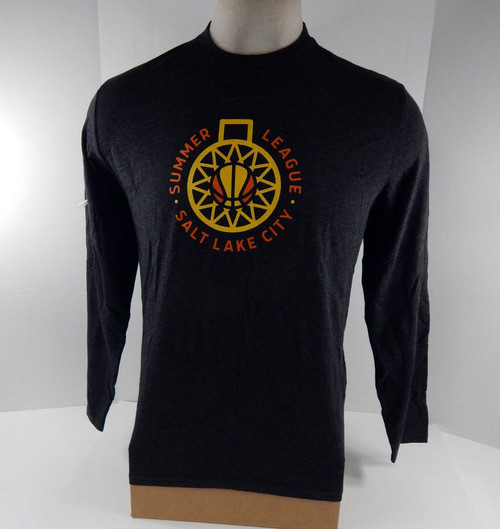 Mens Utah Jazz Grey LS T-Shirt Summer Buckets Salt Lake City Sportiqe NWT M 99S