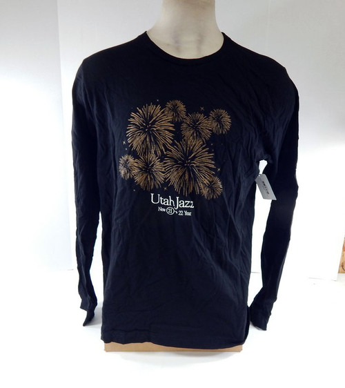 2021-22 Mens Utah Jazz Authentic Black Longsleeve T-Shirt New Year NWT XL 11S