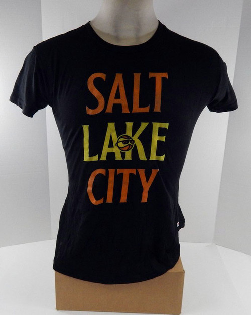 Womens Utah Jazz Authentic Black T-Shirt Salt Lake City Sportiqe NWT L 08S