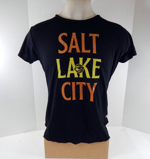 Womens Utah Jazz Authentic Black T-Shirt Salt Lake City Sportiqe NWT XL 09S