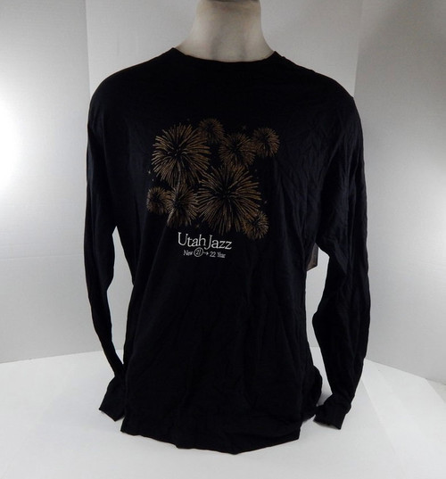 2021-22 Mens Utah Jazz Authentic Black Longsleeve T-Shirt New Year NWT 3XL 13S