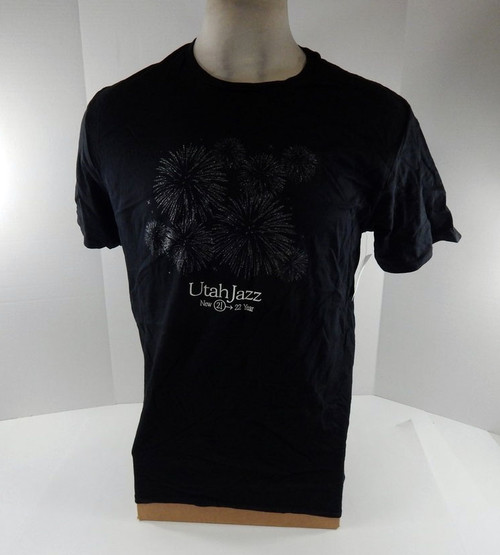 2021-22 Mens Utah Jazz Authentic Black T-Shirt New Year NWT L 14S