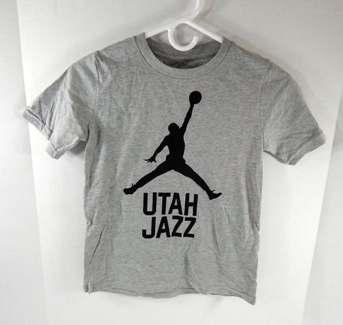 Youth Utah Jazz Authentic Grey T-Shirt Jordan NWT YS 18S