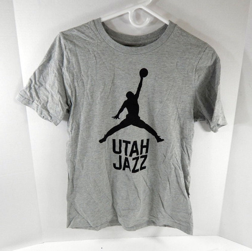 Youth Utah Jazz Authentic Grey T-Shirt Jordan NWT YL 19S