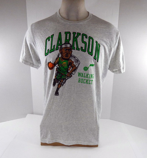 Mens Utah Jazz Jordan Clarkson  #0 Grey Shirt Walking Bucket Homage NWT L  3S