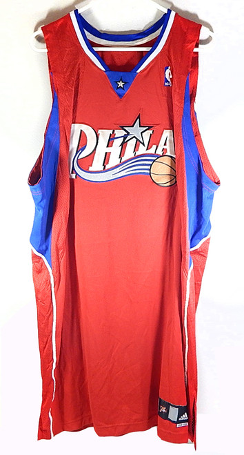 2008-09 Philadelphia 76'ers Adidas NBA Team Issued Blank Jersey Red 52 +4"