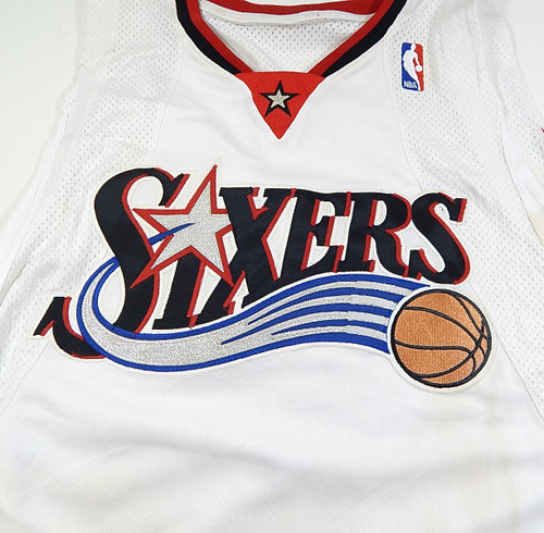 2008-09 Philadelphia 76'ers Adidas Team Issued Blank Jersey White Stained 54 +4"