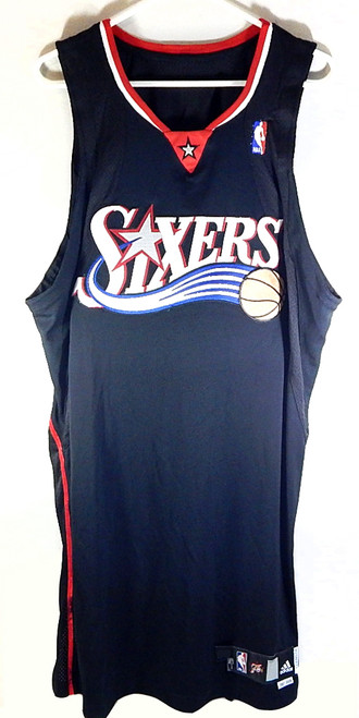 2007-08 Philadelphia 76'ers Adidas NBA Team Issued Blank Jersey Black 54 +4"
