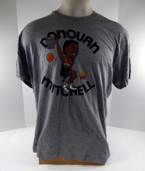 2021-22 Mens Utah Jazz Donovan Mitchell #45 Grey T-Shirt Homage NWT 2XL 61S