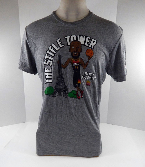 2021-22 Mens Utah Jazz Rudy Gobert #27 Grey Shirt Stifle Tower Homage NWT XL 60S