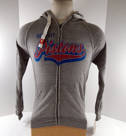 Ladies Detroit Pistons Authentic Grey Zip Hoodie Sweatshirt Sportique NWT L 69S