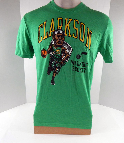 Mens Utah Jazz Jordan Clarkson  #0 Green Shirt Walking Bucket Homage NWT M  7