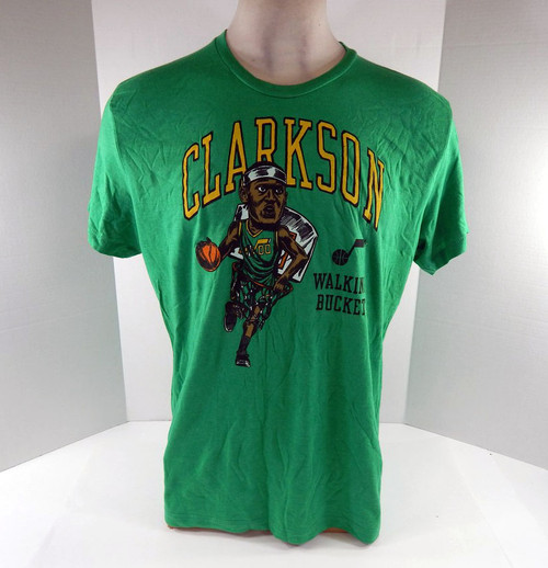 Mens Utah Jazz Jordan Clarkson  #0 Green Shirt Walking Bucket Homage NWT XL 9S