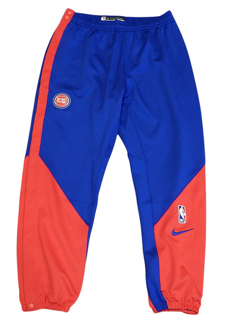 Detroit Pistons Retro Logo Nike Dri-Fit Team Issued Warm Up Pants Blue Large