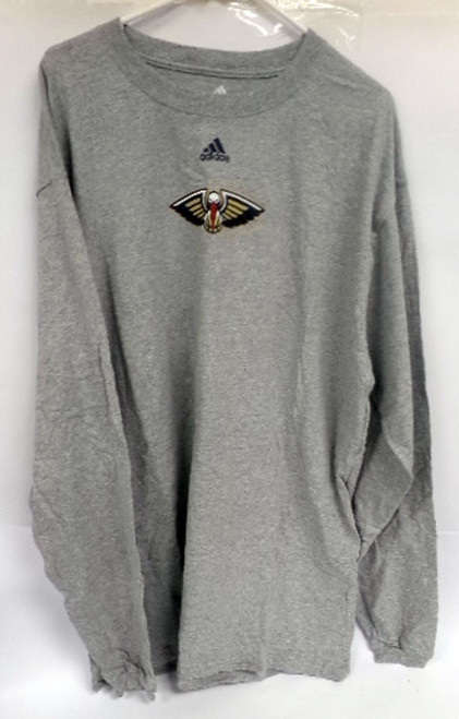 New Orleans Pelicans Team Issued Gray Long Sleeve  Shirt Size LT Style 1