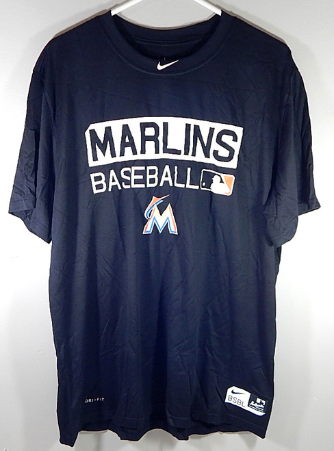 Miami Marlins Baseball Nike Dri-Fit BSBL MLB Authentic The Nike Tee Black L